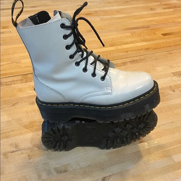 Dr. Martens White Platform Combat Boots - Picture 7 of 10